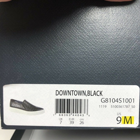 Dr Scholl's Womens sz 9M Black Croc Embossed Slip-On DownTown Sneakers NWB - Picture 9 of 10